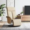 vidaXL Fauteuil inclinable de massage avec repose-pieds crème tissu