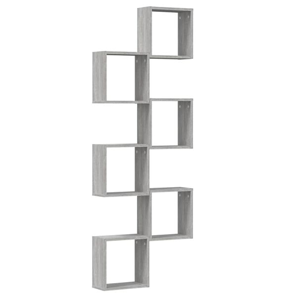 vidaXL &Eacute;tag&egrave;res cube murales 6 pcs sonoma gris 30x15x30 cm