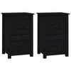 vidaXL Tables de chevet 2 pcs Noir 40x35x61,5 cm Bois de pin massif
