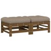 vidaXL Repose-pieds de jardin avec coussins lot de 2 marron miel