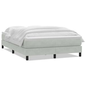 vidaXL Sommier &agrave; lattes de lit et matelas gris clair 140x210cm velours