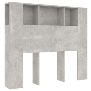 vidaXL Armoire de t&ecirc;te de lit gris b&eacute;ton 120x18,5x102,5 cm