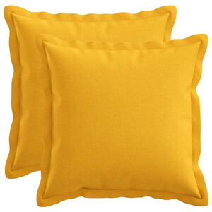 vidaXL Coussin HOUTEN 2 pi&egrave;ces Jaune clair Lin synth&eacute;tique