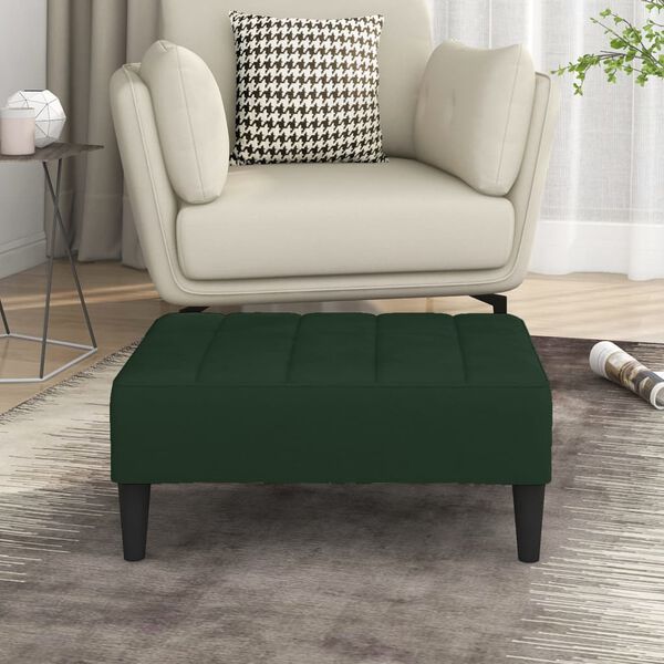 vidaXL Repose-pied Vert fonc&eacute; 78x56x32 cm Velours