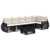 vidaXL Ensemble de canap&eacute; de jardin 7 pc Noir et blanc cr&egrave;me polyrotin
