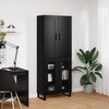 vidaXL Haut Armoire Ch&ecirc;ne noir 69,5 x 34 x 180 cm Bois d'ing&eacute;nierie