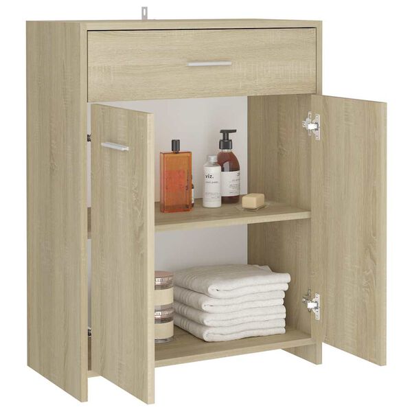 vidaXL Armoire de salle de bain ch&ecirc;ne sonoma bois d&rsquo;ing&eacute;nierie