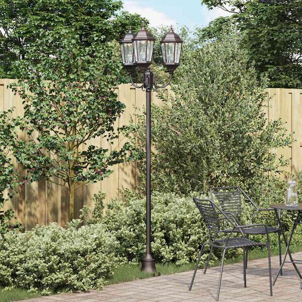 vidaXL Poteau de lumière de jardin Bronze Aluminium et verre