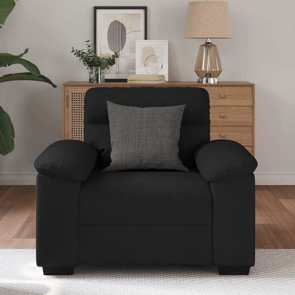 vidaXL Fauteuil noir 60 cm tissu