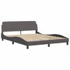 vidaXL Lit Viana avec matelas gris 160x200 cm similicuir