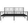 vidaXL Cadre de lit m&eacute;tal sans matelas avec pied de lit noir 200x200cm