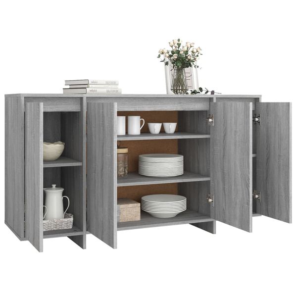 vidaXL Buffet Sonoma gris 135x41x75 cm Bois d'ing&eacute;nierie