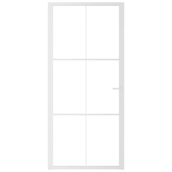 vidaXL Porte int&eacute;rieure 93x201,5 cm Blanc Verre ESG et aluminium