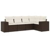 vidaXL Salon de jardin avec coussins 5 pcs marron r&eacute;sine tress&eacute;e