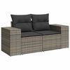 vidaXL Salon de jardin 9 pcs avec coussins gris r&eacute;sine tress&eacute;e