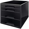 Leitz Cube de bureau 4 tiroirs Noir