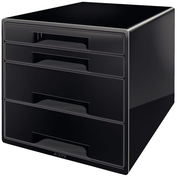 Leitz Cube de bureau 4 tiroirs Noir