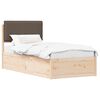 vidaXL Cadre de lit avec t&ecirc;te de lit rembourr&eacute;e Taupe 90 x 200 cm