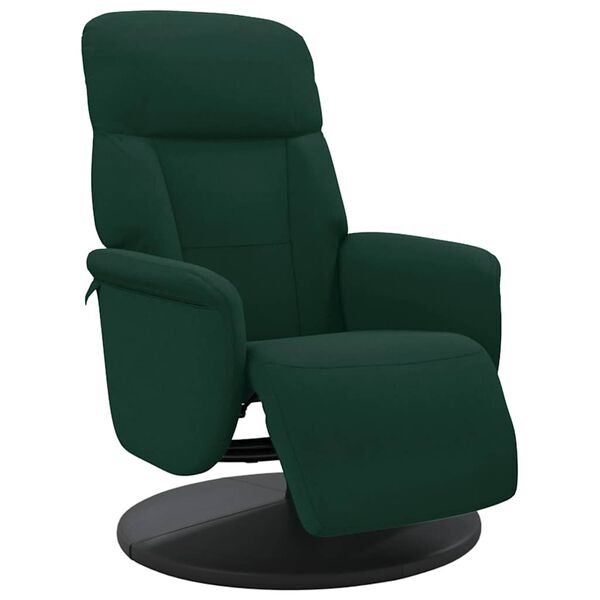 vidaXL Fauteuil inclinable avec repose-pied vert fonc&eacute; velours