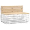 vidaXL Banc de jardin design gabion 287x71x65,5 cm bois massif de pin