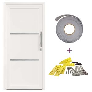 vidaXL Porte Frontale 108 x 208 cm PVC Blanc