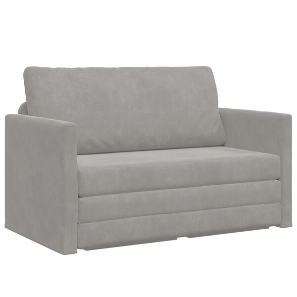 vidaXL Canap&eacute;-Lit 110cm Gris clair Velours