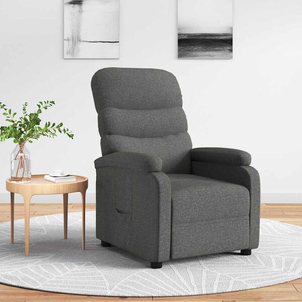 vidaXL Fauteuil inclinable Gris foncé Tissu