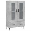 vidaXL Buffet haut gris b&eacute;ton 69,5x31x115 cm bois d'ing&eacute;nierie