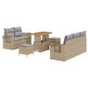 vidaXL Ensemble de canap&eacute; de jardin 10 pc Beige et Gris clair