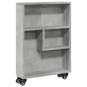 vidaXL Chariot de rangement &eacute;troit gris b&eacute;ton bois d'ing&eacute;nierie