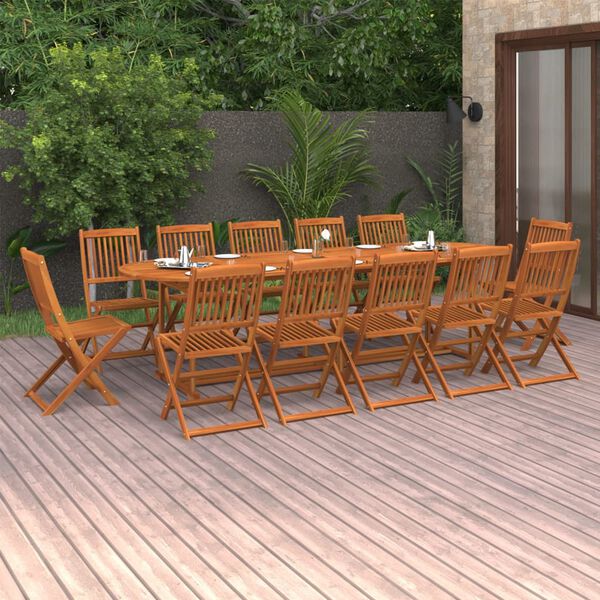 vidaXL Ensemble &agrave; manger de jardin 13 pcs 280x90x75 cm bois d'acacia