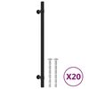 vidaXL Poignées d'armoire 20 pcs noir 224 mm acier inoxydable