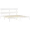 vidaXL Cadre de lit sans matelas blanc 200x200 cm bois massif de pin