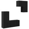 vidaXL Meuble TV 4 pc Ch&ecirc;ne noir Bois d'ing&eacute;nierie