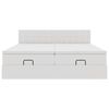 VidaXL Cadre de lit ottoman avec matelas blanc 160x200 cm similicuir