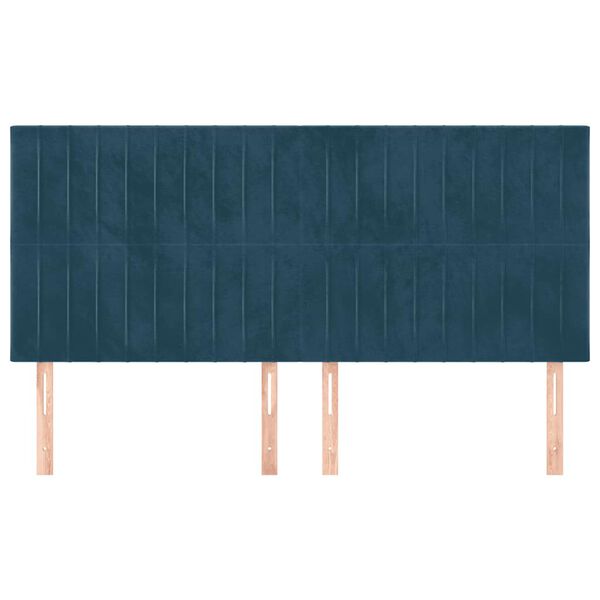 vidaXL T&ecirc;te de lit Bleu fonc&eacute; 200 x 5 x 118/128 cm Velours