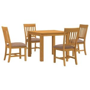 vidaXL Ensemble de salle &agrave; manger 5 pc Gris Bois de ch&ecirc;ne massif