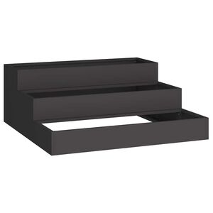vidaXL Cache-pot de jardin Noir 90 x 90 x 35 cm Acier lamin&eacute; &agrave; froid