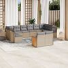 vidaXL Salon de jardin avec coussins 12 pcs beige r&eacute;sine tress&eacute;e
