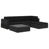 vidaXL Salon de jardin 5 pcs avec coussins R&eacute;sine tress&eacute;e Noir