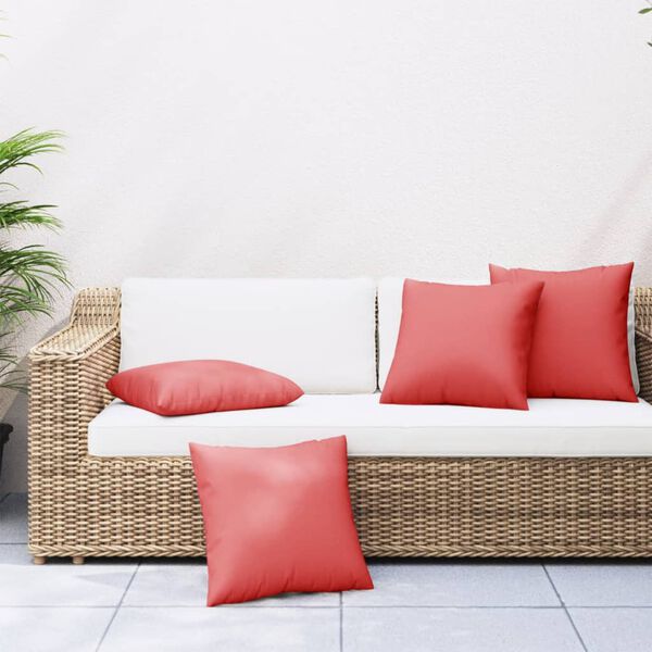 vidaXL Coussins de canap&eacute; lot de 4 rouge 40x40 cm tissu