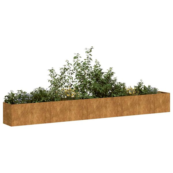 vidaXL Jardini&egrave;re rouill&eacute; 360x40x40 cm acier inoxydable