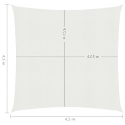 vidaXL Voile d'ombrage 160 g/m² Blanc 4,5x4,5 m PEHD