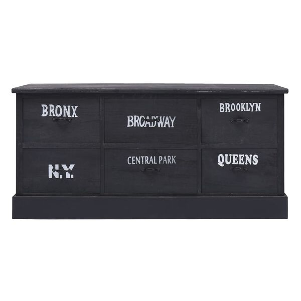 vidaXL Banc d'entrée Noir 115x30x40 cm Bois