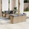 vidaXL Salon de jardin avec coussins 6 pcs beige r&eacute;sine tress&eacute;e