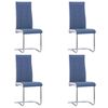 vidaXL Chaises &agrave; manger cantilever lot de 4 bleu tissu