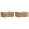 vidaXL Cabinet de chevet mural 2 pcs Ch&ecirc;ne artisanal 49 x 34,5 x 20 cm