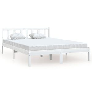 vidaXL Cadre de lit sans matelas blanc bois massif 140x190 cm