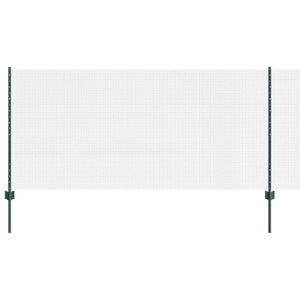 vidaXL Cl&ocirc;ture en fil soud&eacute; avec poteaux 10 x 1 m Acier galvanis&eacute; Vert