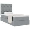 vidaXL Lit avec rangement et matelas Gris clair 90 x 190 cm Polyester